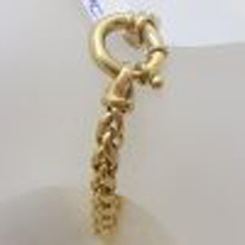 9ct Yellow Gold Thick Wheat Link Bracelet with Bold Clasp