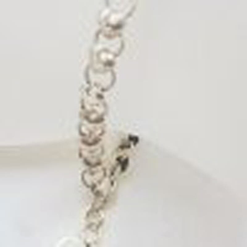 Sterling Silver Diamond Heart Charm on Heart Design Baby / Child Bracelet