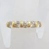 18ct Yellow Gold 5 Diamond Ornate Side Design Bridge Set Eternity Ring / Wedding Band - Antique / Vintage