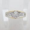 14ct Yellow Gold and White Gold Diamond Engagement Ring - Marquis and Round Cut