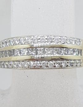18ct White Gold White Channel Set and Pave Set Diamond Band Ring
