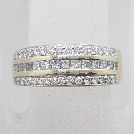 18ct White Gold White Channel Set and Pave Set Diamond Band Ring