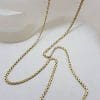 9ct Yellow Gold Long Box Link Necklace / Chain