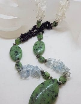 Ruby Zoisite and Bead Necklace