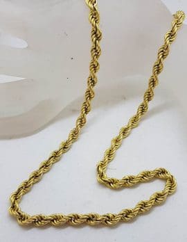 9ct Yellow Gold Rope Twist Link Necklace / Chain - Antique / Vintage