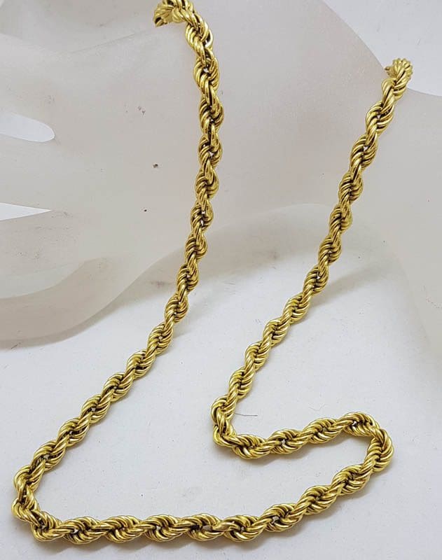 9ct Yellow Gold Rope Twist Link Necklace / Chain - Antique / Vintage