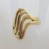9ct Yellow Gold Wide Wave Design / Curved Ring