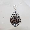 Sterling Silver Black Resin Pendant on Silver Chain