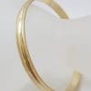 9ct Yellow Gold Solid Wide Bangle with Line Pattern