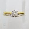 18ct Yellow Gold Pave Set and Claw Set Diamond Ring - Antique / Vintage