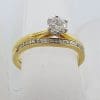 18ct Yellow Gold Pave Set and Claw Set Diamond Ring - Antique / Vintage