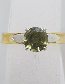 18ct Yellow Gold Party Sapphire Tall Set Ring - Antique / Vintage