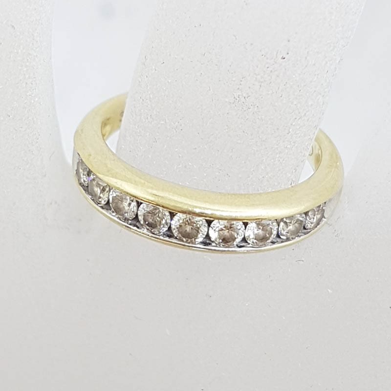 20210601_130452 9ct Yellow Gold Channel Set 10 Diamond Eternity Ring / Wedding Ring