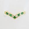 18ct Yellow Gold Emerald and Diamond Wishbone Ring