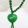 Burmese Jade Bead Necklace with Heart and Tassels