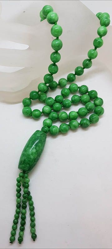 20210601_212255 Burmese Jade Bead Necklace with Tassels