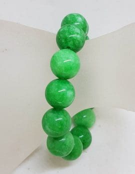 Burmese Jade Bead Elastic Bracelet