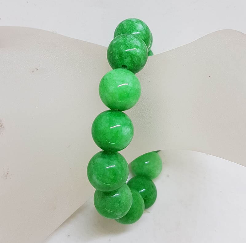 Burmese Jade Bead Elastic Bracelet