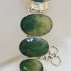 Sterling Silver Large Oval and Teardrop / Pear Shape Emerald Bracelet