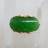 9ct Yellow Gold Beautiful Oblong Shaped Jade Ring with Ornate Sides – Antique / Vintage