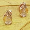 9ct Rose Gold Natural Morganite Teardrop / Pear Shape Stud Earrings