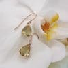 9ct Yellow Gold Teardrop / Pear Shape Lemon Citrine Drop Earrings