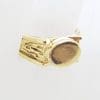 9ct Yellow Gold Oval Signet Ring with Bark Design on Sides - Gents Ring / Ladies Ring - Antique / Vintage