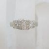 18ct White Gold Handmade Diamond Art Deco Style Square Clusters Ring - Engagement Ring / Dress Ring