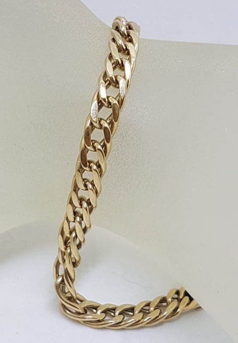 9ct Yellow Gold Flat Curb Link Bracelet - Ladies Bracelet / Gents Bracelet