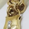 9ct Yellow Gold Heavy and Absolutely Stunning Diamond Padlock Clasp Curb Link Bracelet - Each Link Stamped