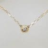 18ct Yellow Gold Very Elegant and Classic Round Bezel Set Diamond Collier Necklace / Chain