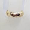 9ct Yellow Gold Wide Inset Diamond Band Ring