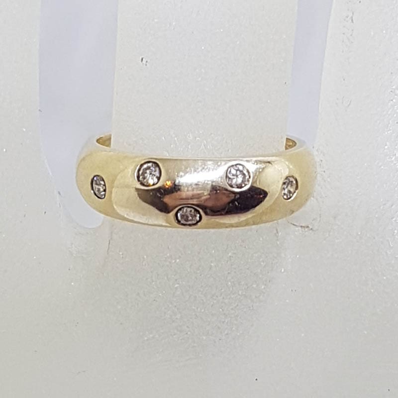 20210604_160440 9ct Yellow Gold Wide Inset Diamond Band Ring