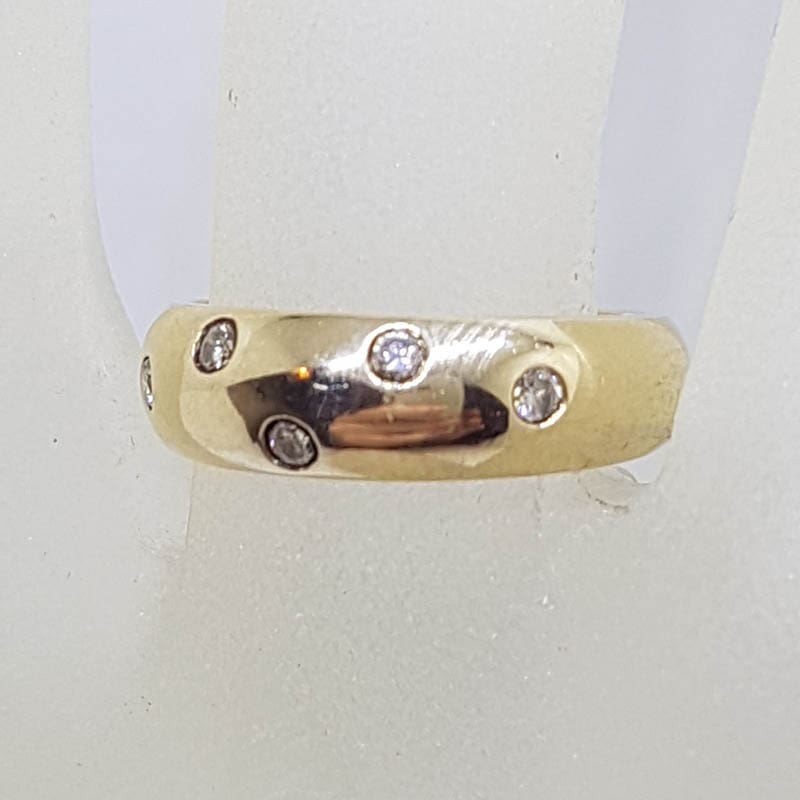 20210604_160455 9ct Yellow Gold Wide Inset Diamond Band Ring
