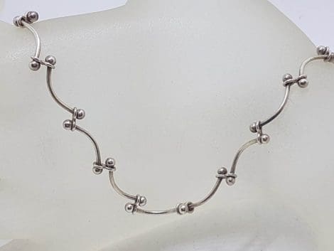 Sterling Silver Unusual Twist Link Necklace / Chain - Vintage