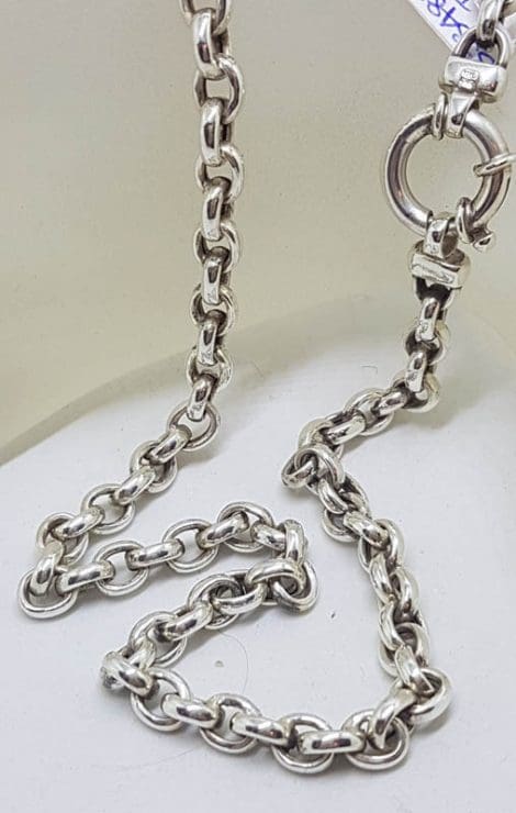 Sterling Silver Belcher Link Necklace / Chain with Bolt Ring Clasp