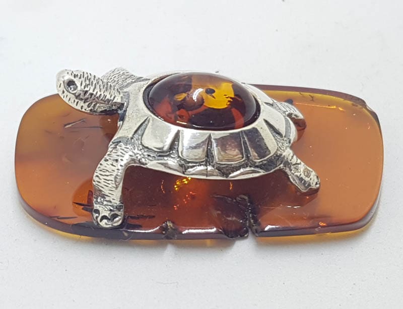 20210604_205729 Turtle / Tortoise – Solid Sterling Silver Natural Baltic Amber Animal Figurine / Statue / Sculpture