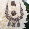 Sterling Silver Vintage Marcasite Ornate Collier Necklace and Screw-On Earring Set - Antique
