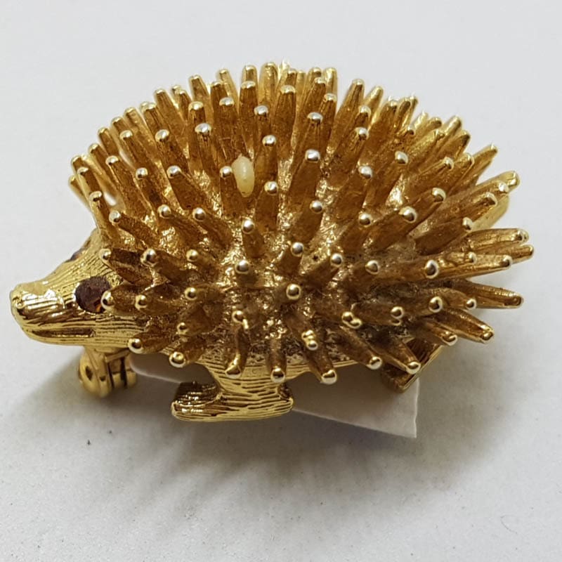 20210604_210745 Plated Hedgehog Brooch – Vintage Costume Jewellery