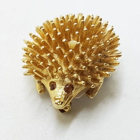 Plated Hedgehog Brooch – Vintage Costume Jewellery