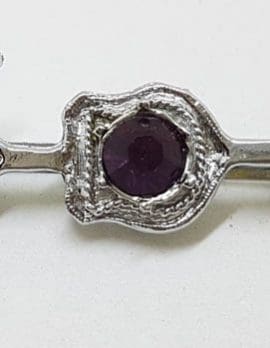 Plated Purple Kilt Scottish Brooch – Vintage Costume Jewellery