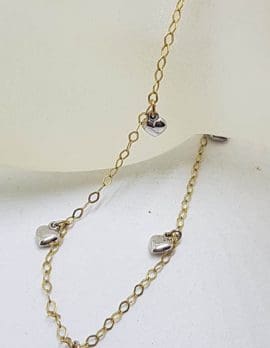 9ct Yellow Gold with Yellow Gold Heart Charms Anklet