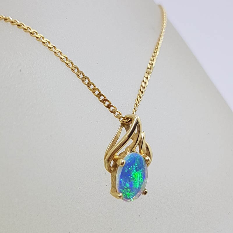 9ct Yellow Gold Opal Triplet Pendant on Gold Chain