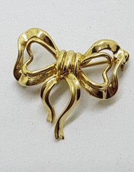 Sterling Silver and Plated Bow Brooch - Vintage