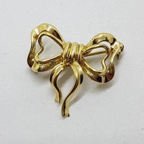 Sterling Silver and Plated Bow Brooch - Vintage