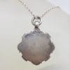 Sterling Silver Boxing Medallion Pendant on Silver Chain - Antique / Vintage - Medal