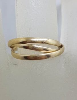 9ct Yellow Gold Russian Wedding Ring - Cartier Style Ring