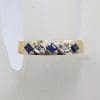 18ct Yellow Gold Natural Sapphire and Diamonds Eternity / Band Ring