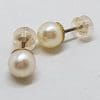 9ct Yellow Gold Cultured Pearl Stud Earrings - Antique / Vintage