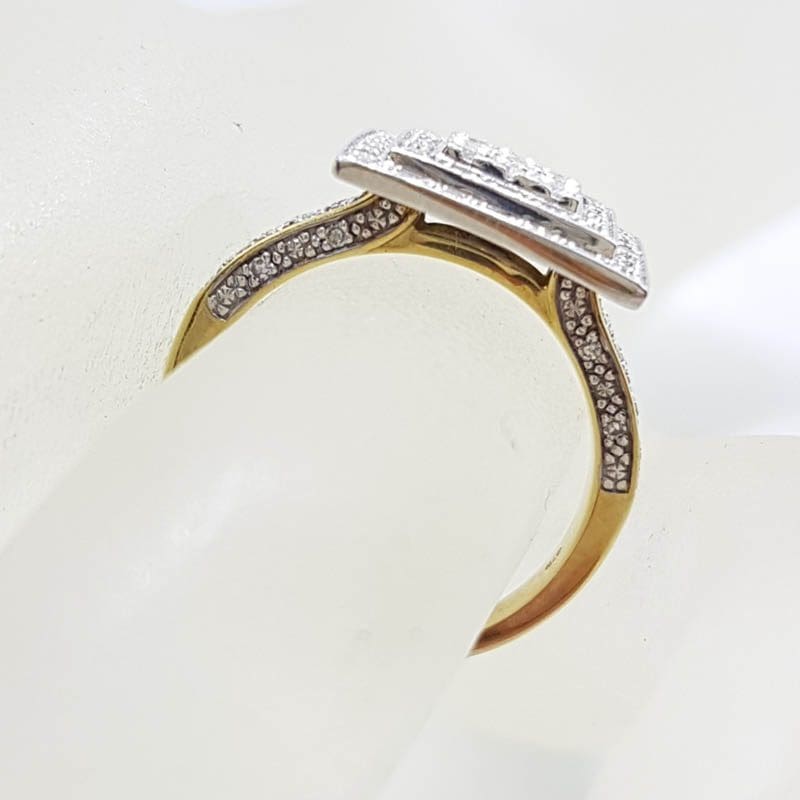 20210618_213511 9ct Yellow Gold Large Square Diamond Cluster Ring